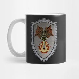 Crimson Defiance (Shield moonsilver Celtic Rope on black leather) Mug